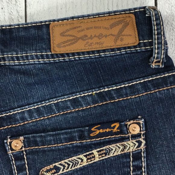 Seven7 Dark Wash Jean Shorts, Size 4, EUC - Picture 4 of 7